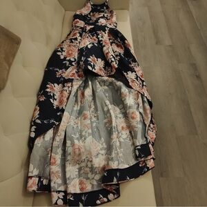 Navy and Pink Floral Dress